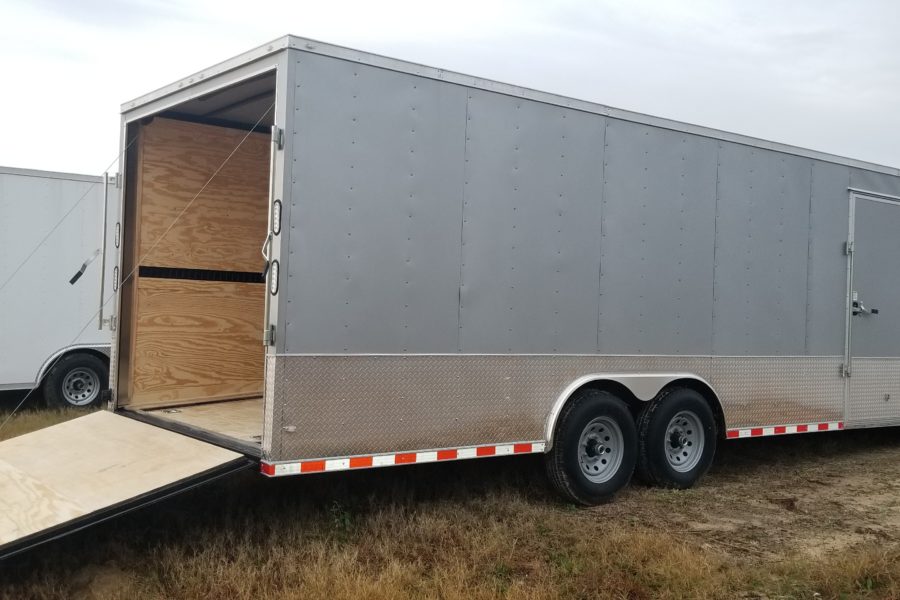 Enclosed Car Hauler Trailer 8.5'x24′ Tapered V-Nose Black Ramp High Country  Aluminum