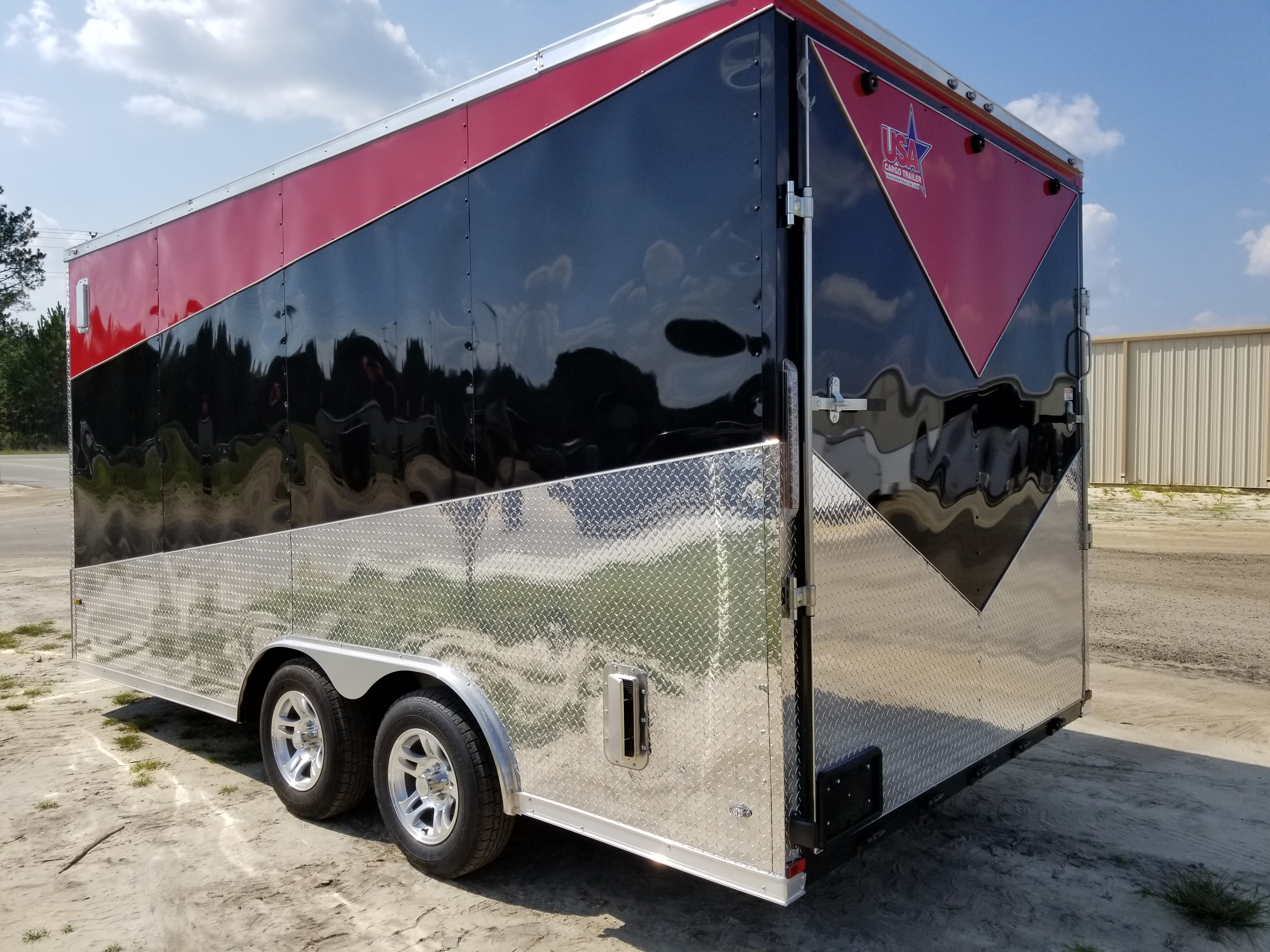 Your Source For Low Price Trailers 8.5x16 Tri Color Enclosed Cargo