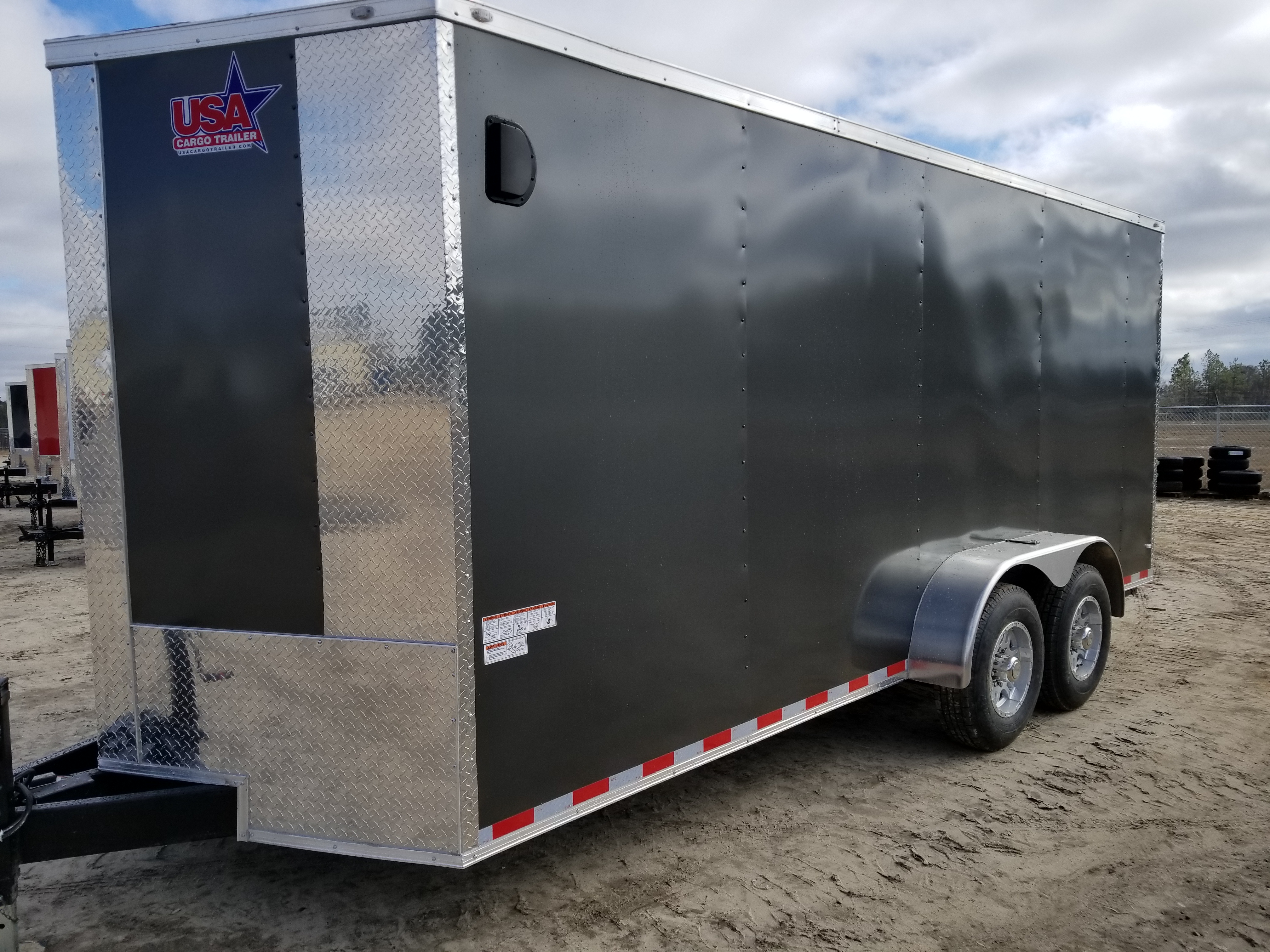 Gray 7x18 cargo trailer