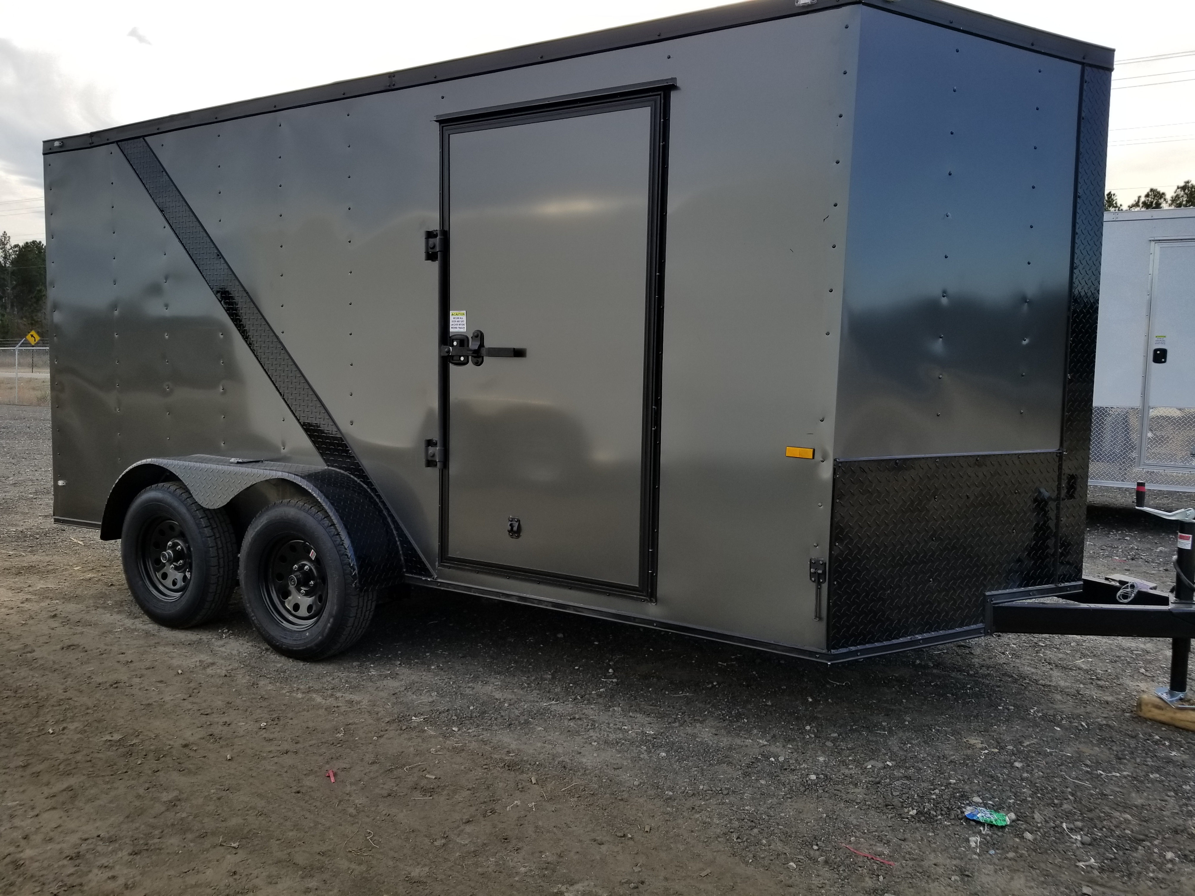 7x14 Charcoal Gray Blackout Cargo Trailer Ad 722 Usa Cargo Trailer