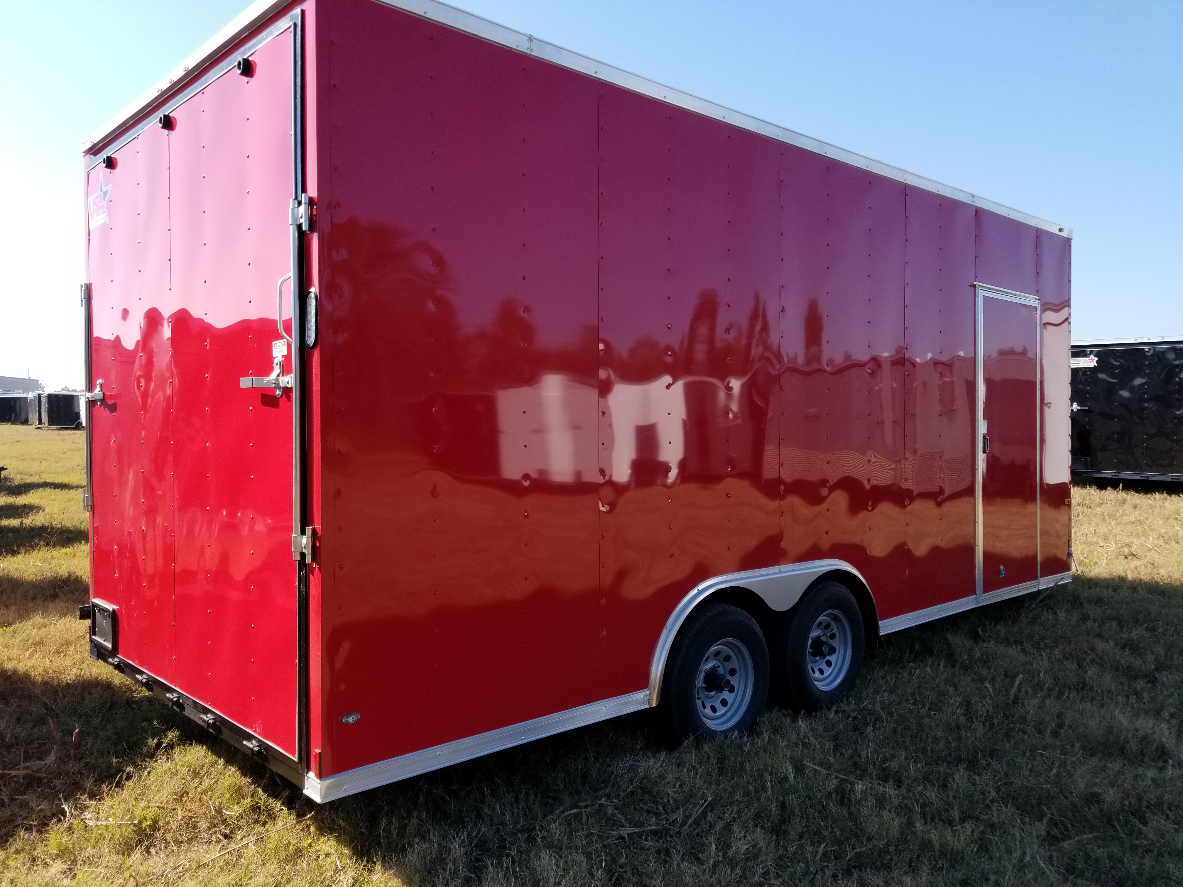 8.5x20 red cargo trailer