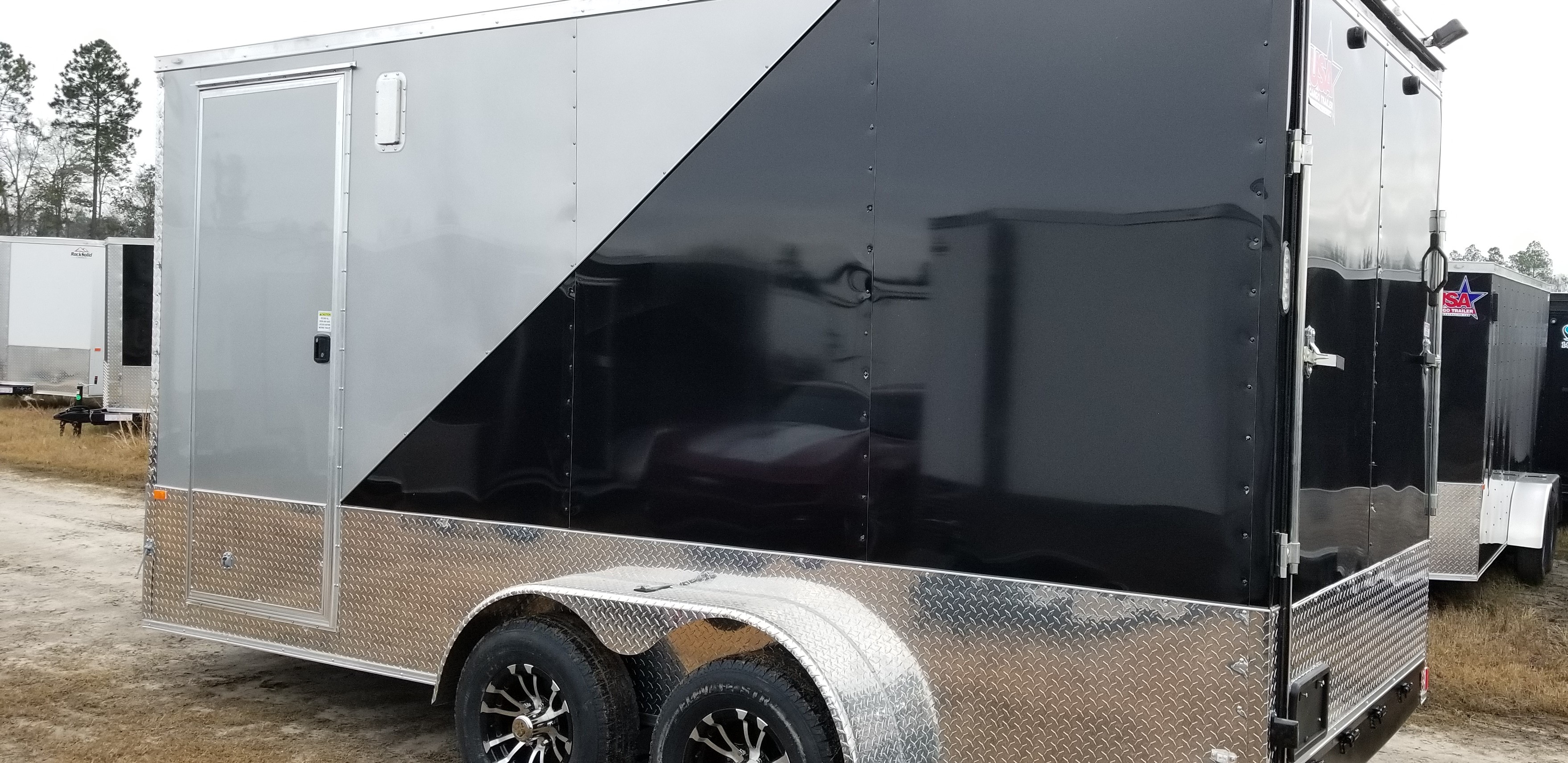 Douglas Ga. Trailers Ready In 10 Days. Custom Black & Silver 7x16