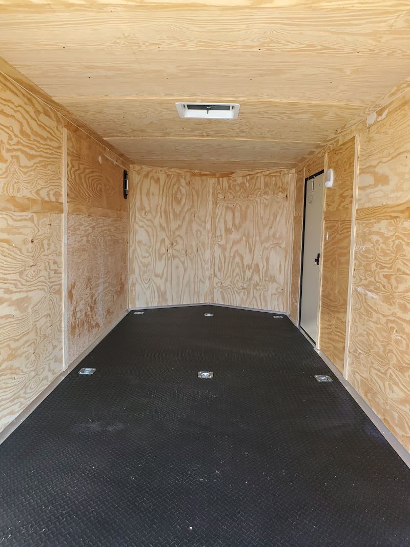 7x16 Black Hawk Custom W Rubber Floor Plywood Ceiling Ad 760 Usa Cargo Trailer