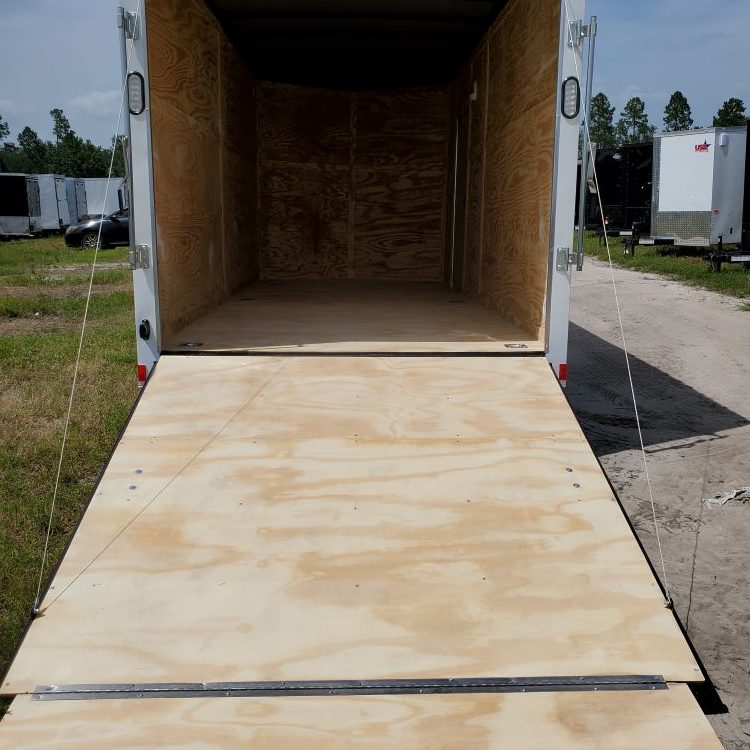 Tall Enclosed Trailers 7x16 White 7ft. Interior Height, .030, 6 d