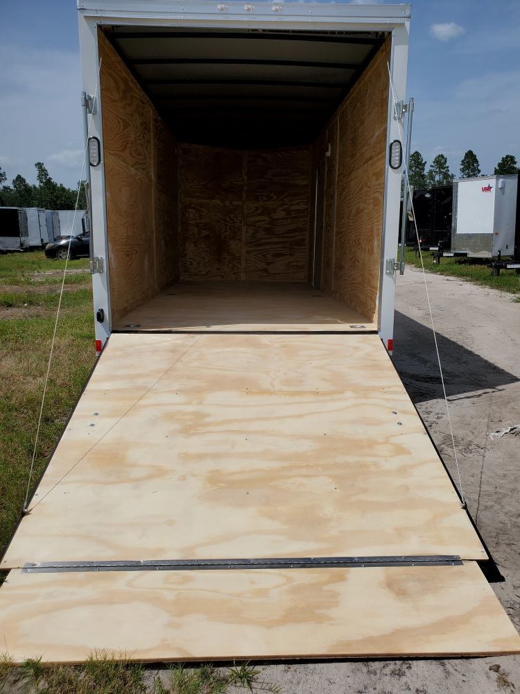 Tall Enclosed Trailers 7x16 White 7ft Interior Height